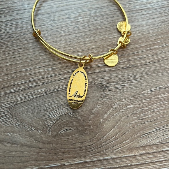Alex and Ani Aster Flower Gold Bangle Bracelet - Picture 6 of 10
